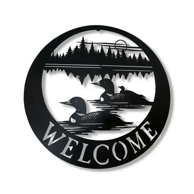 Ducks on Lake Welcome Sign
