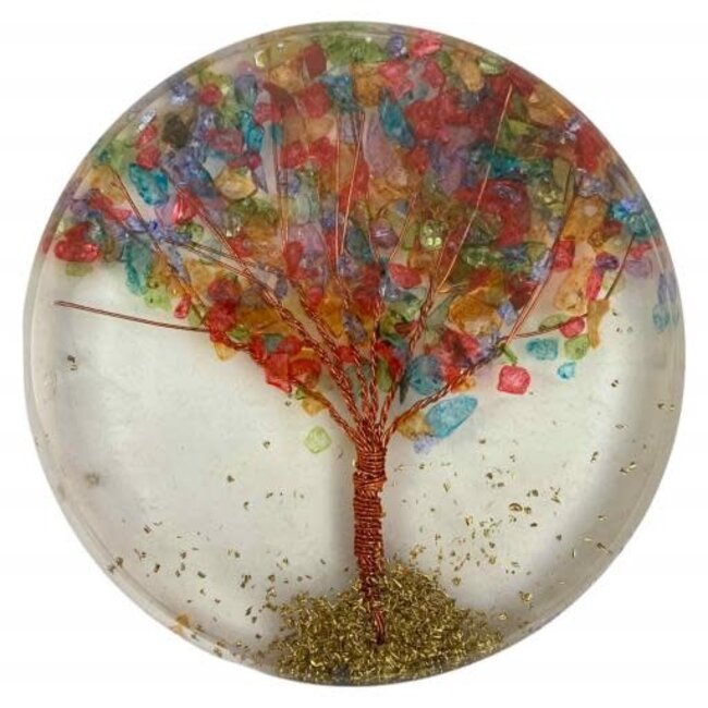 ZenN Tree of Life Mixed Stone Orgone Coaster