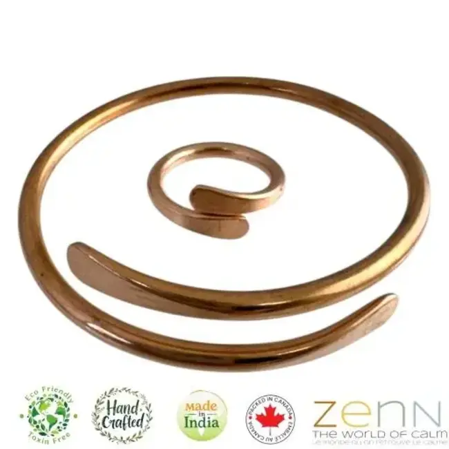 ZenN Pure Copper Adjustable Bracelet & Ring Set