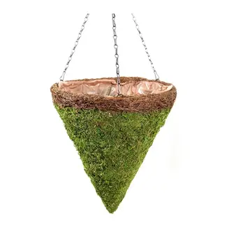 12" SuperMoss Weave Cone Hanging Basket
