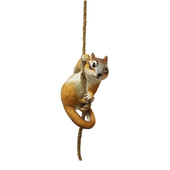 Hanging Chipmunk Holding Rope