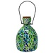 LED Blown Glass Blue/Green Lantern