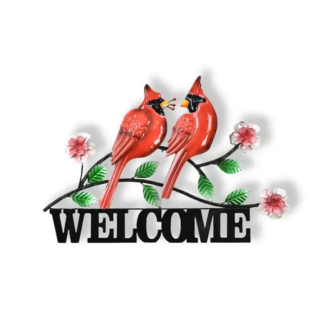 Metal Cardinals Welcome Sign