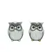 Grey Wood Carved Owl