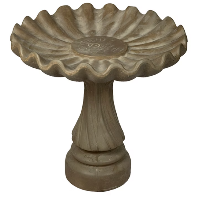 Birdbath - Swirl Base & Clamshell Top
