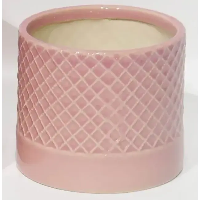 Criss Cross Pattern Ceramic Pot