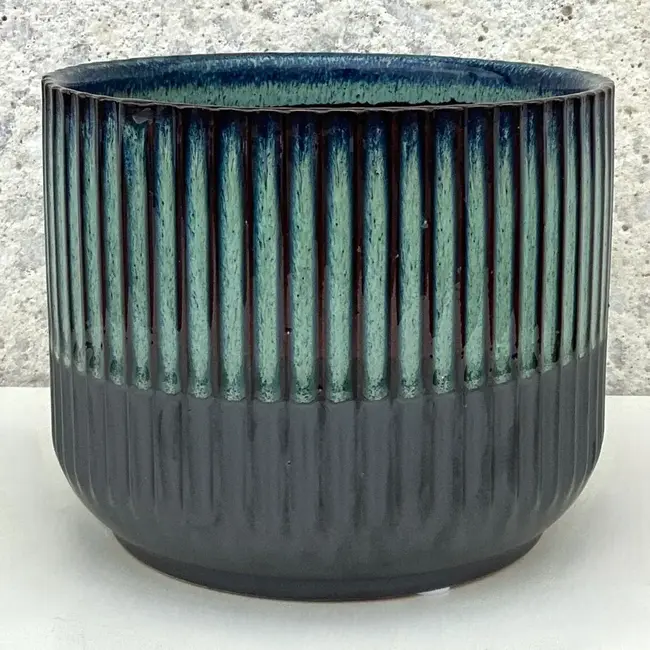 5" Blue/Black Ceramic Pot