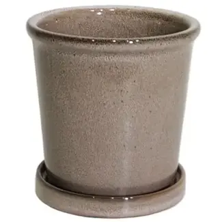6" Reactive Glaze Ceramic Pot w/ Saucer