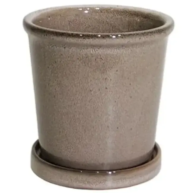 6" Reactive Glaze Ceramic Pot w/ Saucer