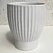 Matte White Ribbed Vase Pot