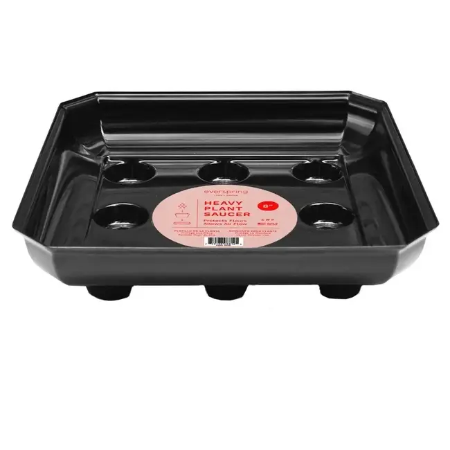 12" Square Black Plastic Saucer