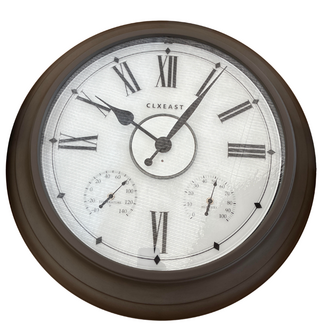 24" Illuminated Grey Oak Roman Numeral Clock