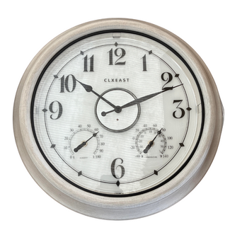 18" Illuminated Whitewash Clock