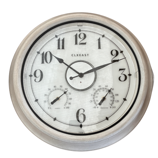 18" Illuminated Whitewash Clock