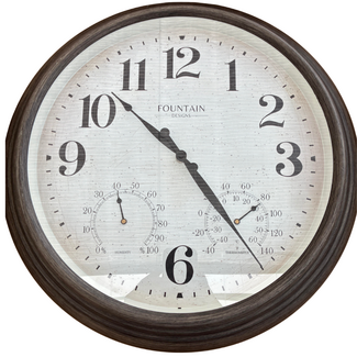 18" Simple Grey Oak Clock
