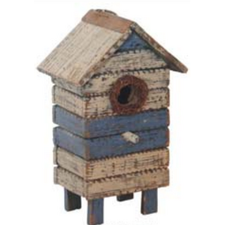 11" Blue/Cream Birdhouse