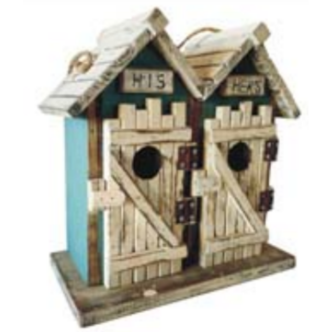 His/Hers Blue Birdhouse