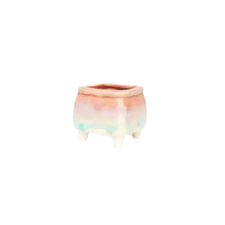 3.25" Footed Dripping Glaze Pot