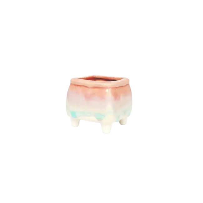 3.25" Footed Dripping Glaze Pot