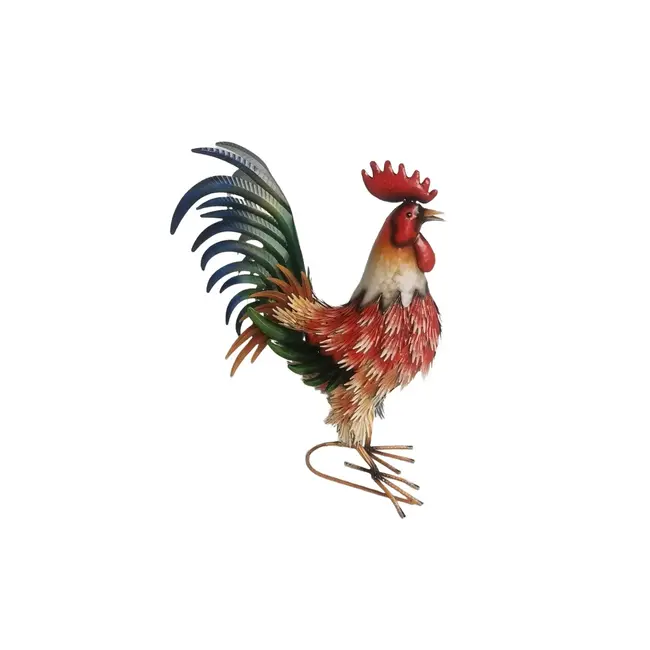 Colourful Rooster Garden Statue