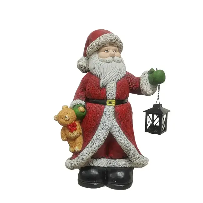 Xmas Santa & Lantern Statue