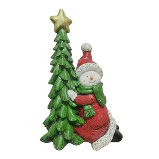 Snowman & LED Xmas Tree Statue