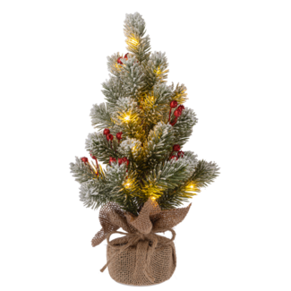 14.5" Snowy Pine Light Up Tree