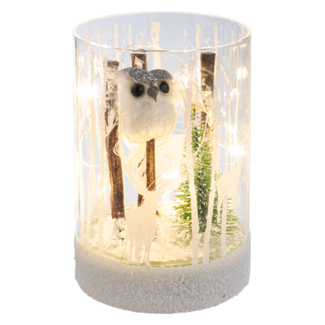 Owl & Xmas Tree Light Up Decor Sm