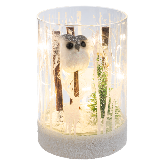 Owl & Xmas Tree Light Up Decor Sm