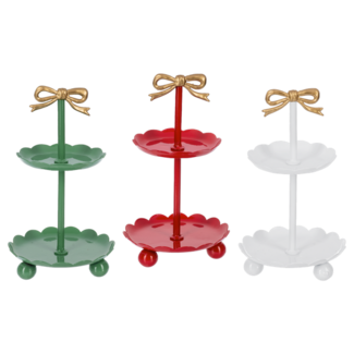 2 Tier Bow Pedestal Tray