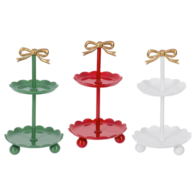 2 Tier Bow Pedestal Tray
