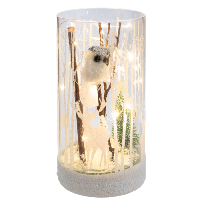 Owl & Xmas Tree Light Up Decor Lg