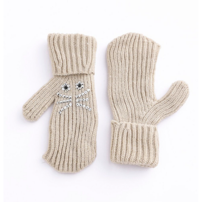 Kitty Knitted Mittens