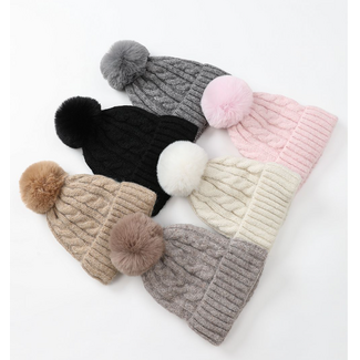 Fleece Knitted Hat Asst