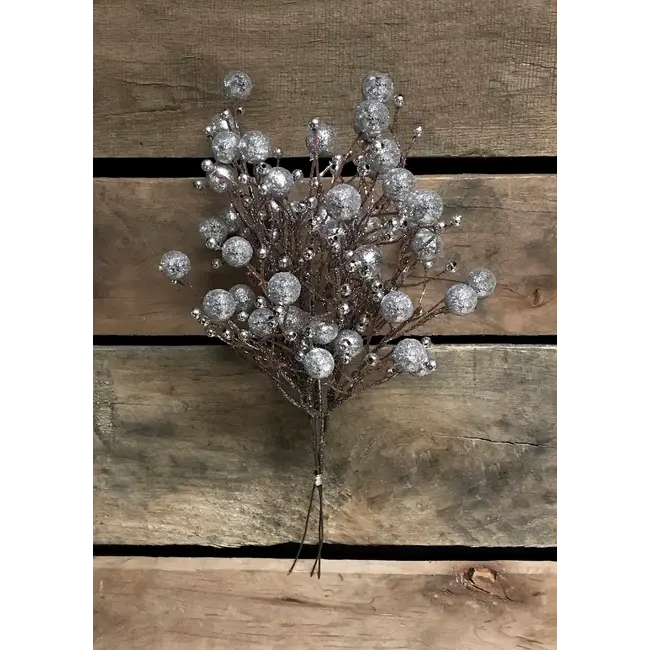 13" Silver Plastic Beaded Pic