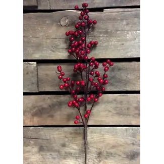 25" Red Outdoor Berry Spray