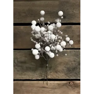 13" White Plastic Beaded Pic