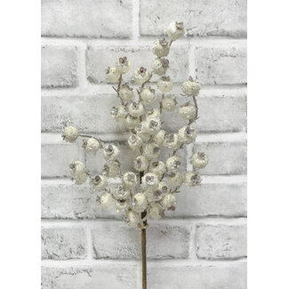 17" Cream Iced Berry Spray