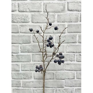 31.5" Blue Twiggy Berry Spray