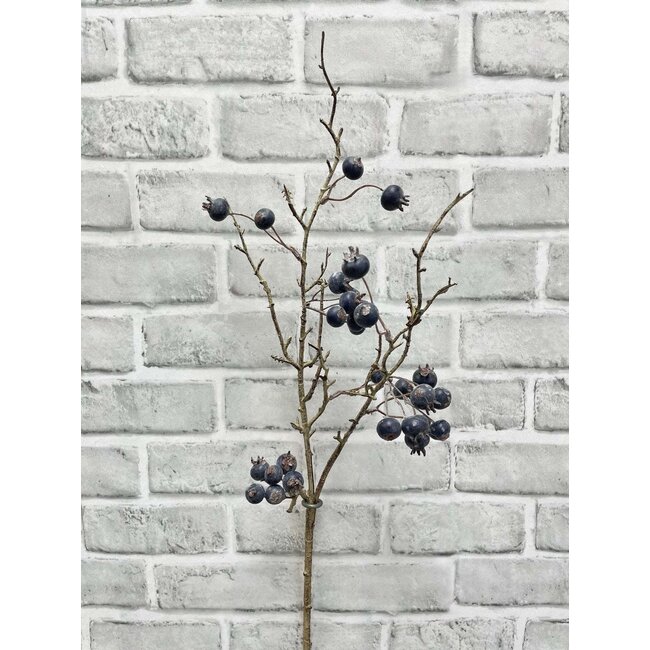 31.5" Blue Twiggy Berry Spray