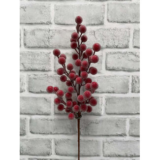 18" Red Sugared Berry Spray