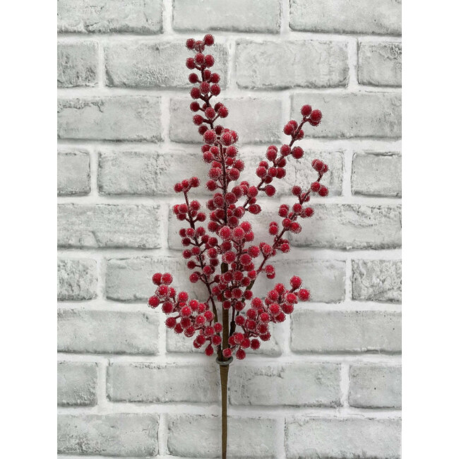 25.5" Red Sugared Berry Spray