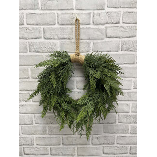 14" Northern White Cedar Heart Wreath