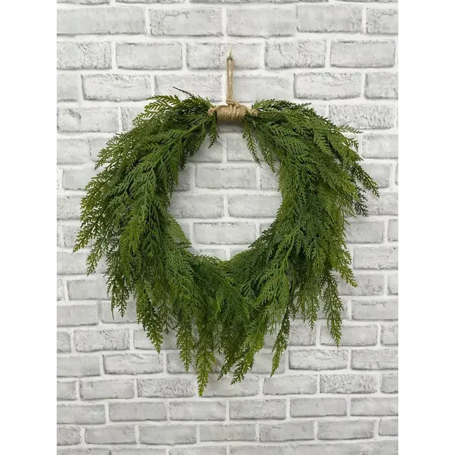 25" Cypress Heart Wreath