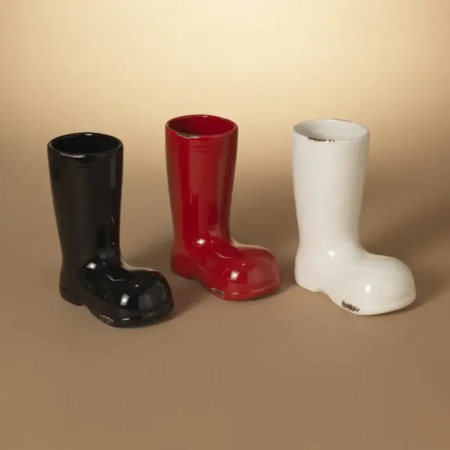 9" Cermamic Santa Boot