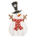 22" White Wooden Snowman