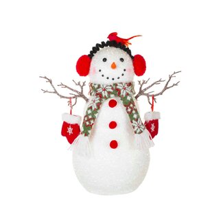 17" Snowman with Cardinal friend