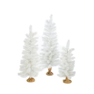 White Glittered Tree w/ Burlap Base