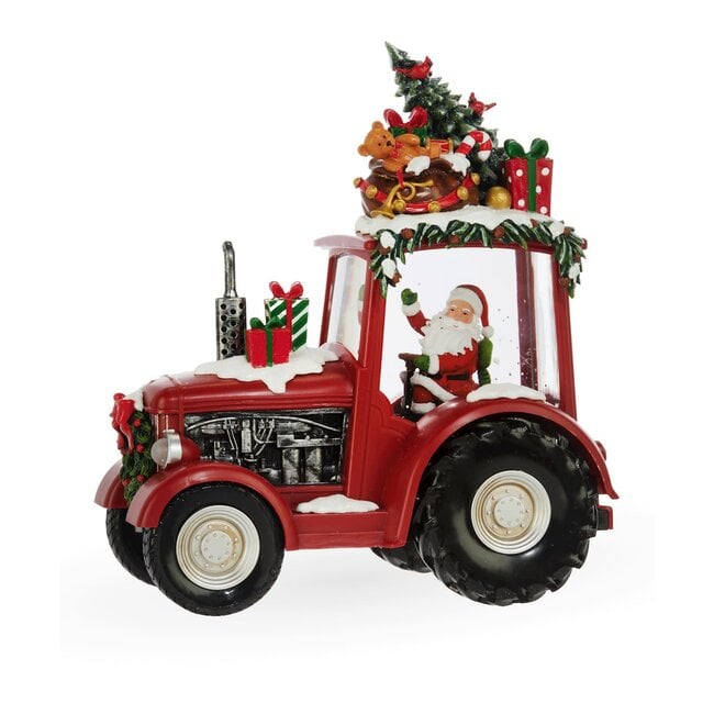LED Santa Tractor Water Globe
