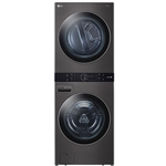 LG LG Single Unit Front-Load WashTower with Center Control 4.5 cu ft Washer and 7.4 cu ft Electric Dryer BLK STEEL